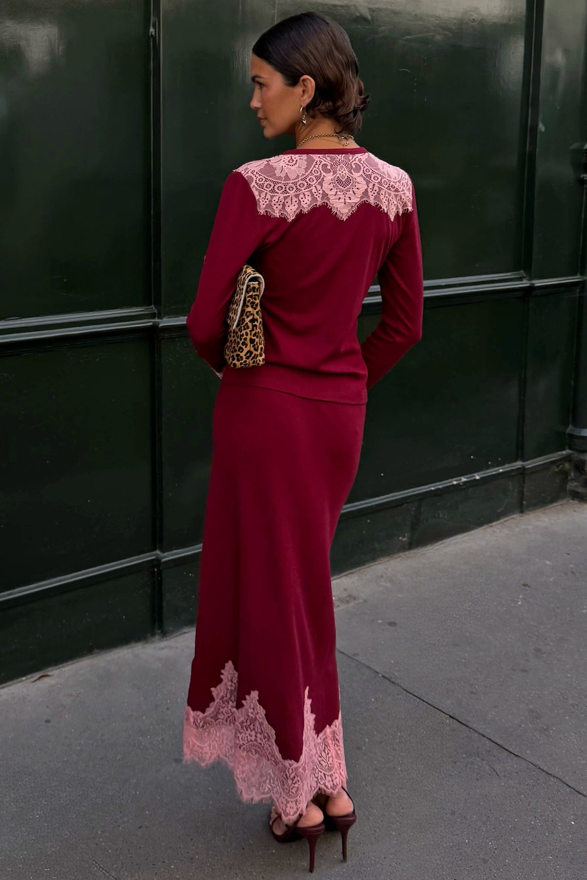 Never Fully Dressed Deals - Burgundy Lace Rib Cardigan