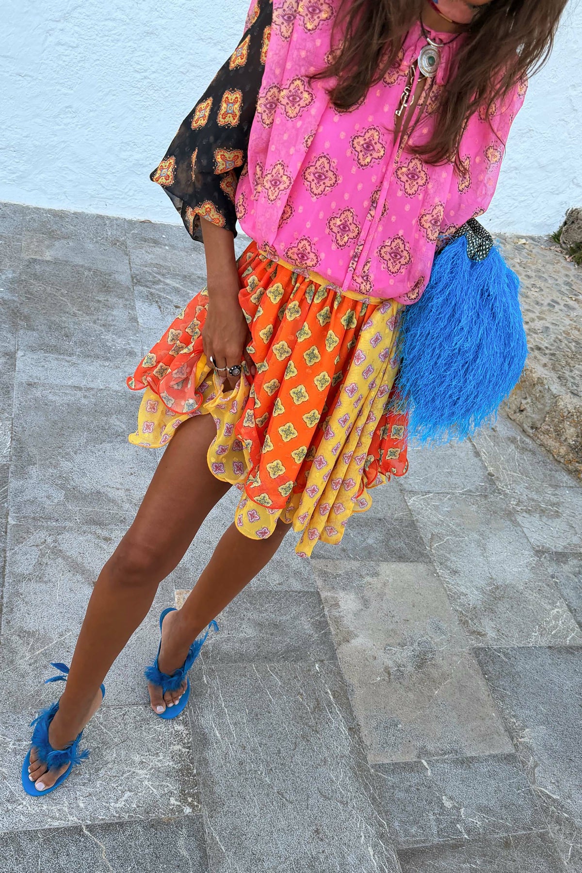 Never Fully Dressed Hot Sale - Pink Mix Tile Ella Mini Dress