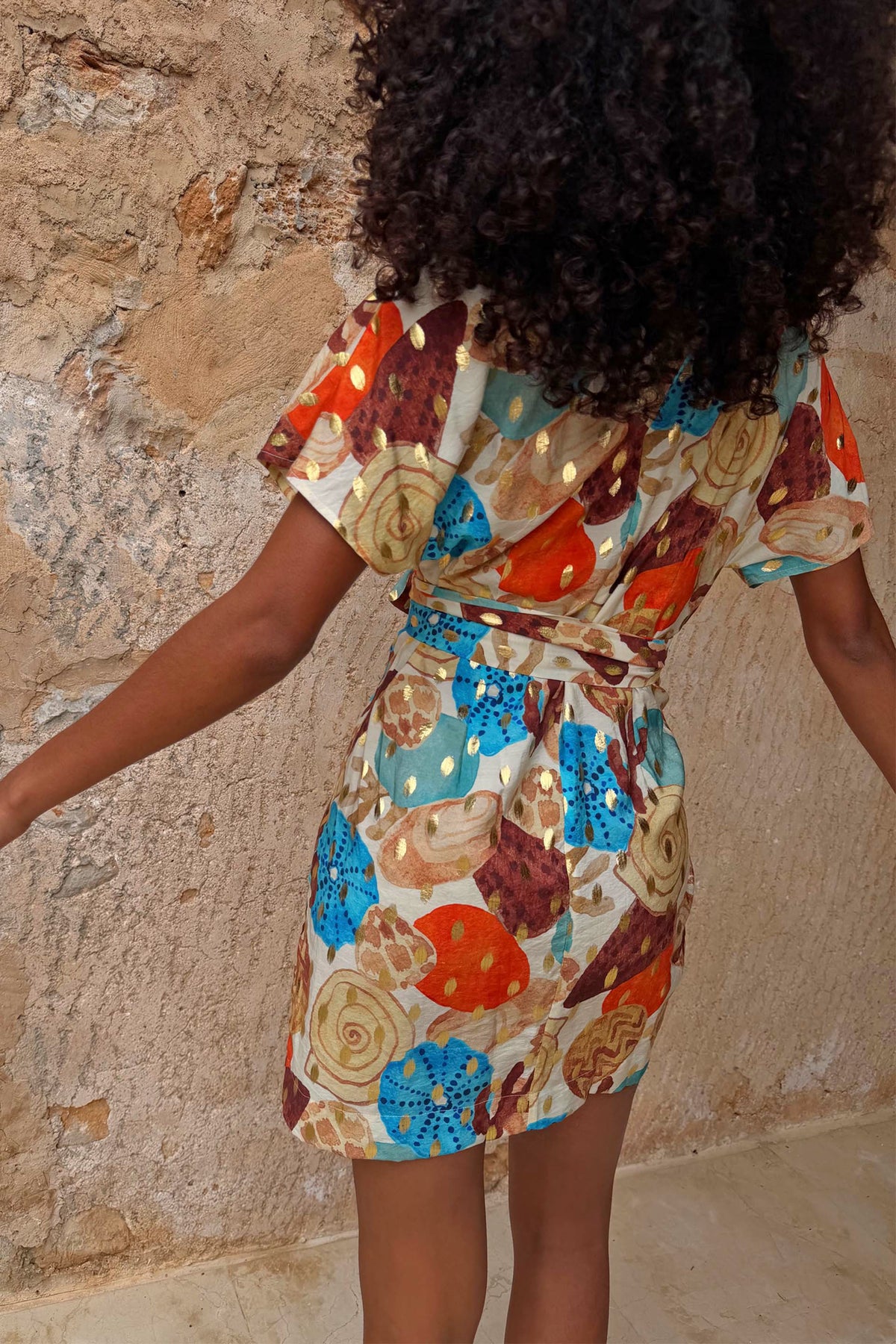 Never Fully Dressed Sale - Shell Mini Wrap Dress