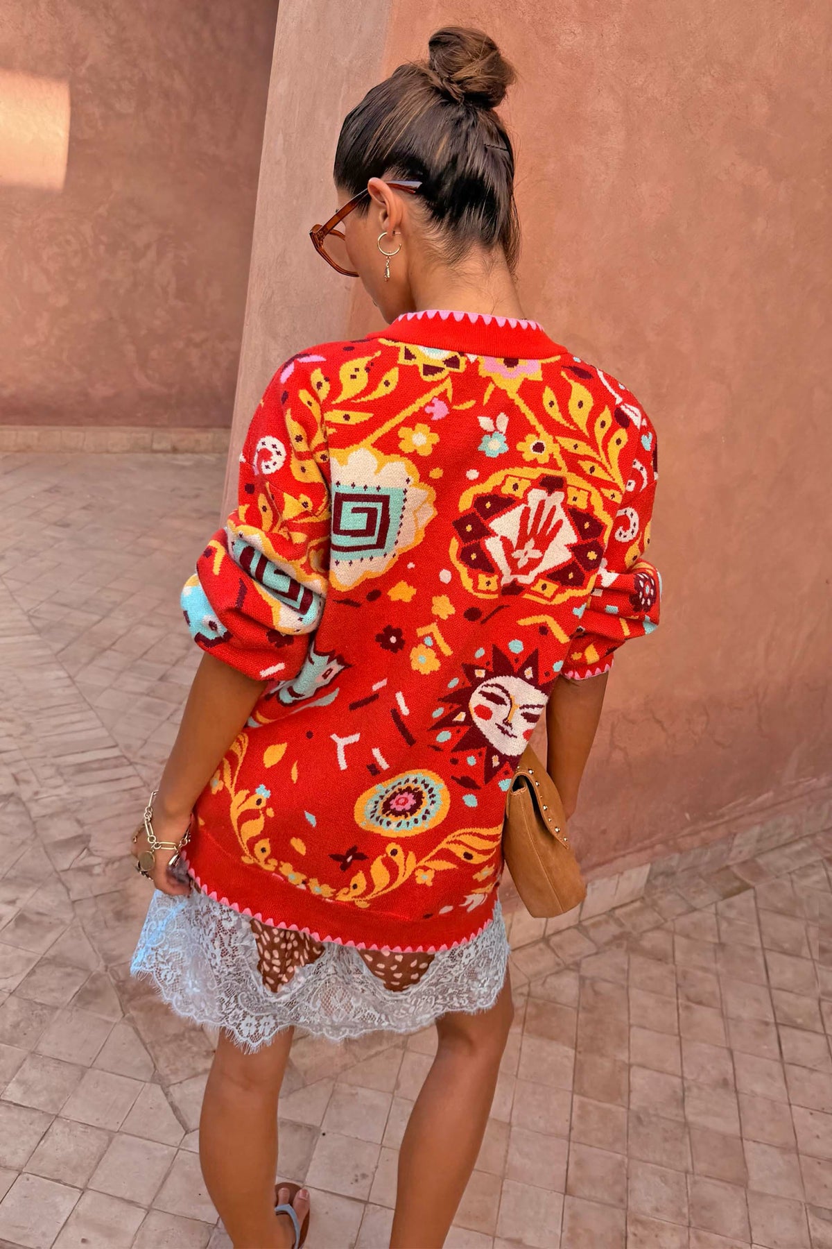Never Fully Dressed Popular - Tomato Tapestry Martha Cardigan
