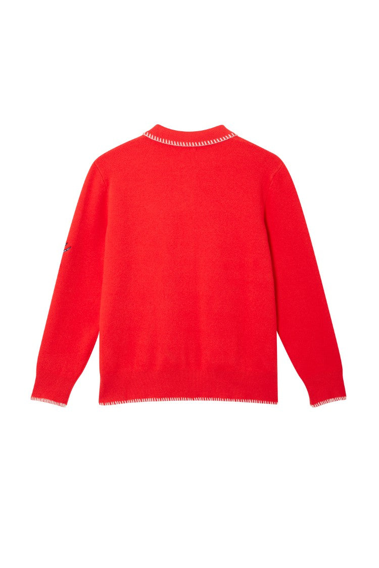 Never Fully Dressed Deals - Red Mystical Cardigan with Collar