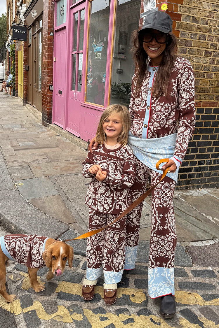 Never Fully Dressed Exclusive - Chocolate Bandana Wide Leg Trousers