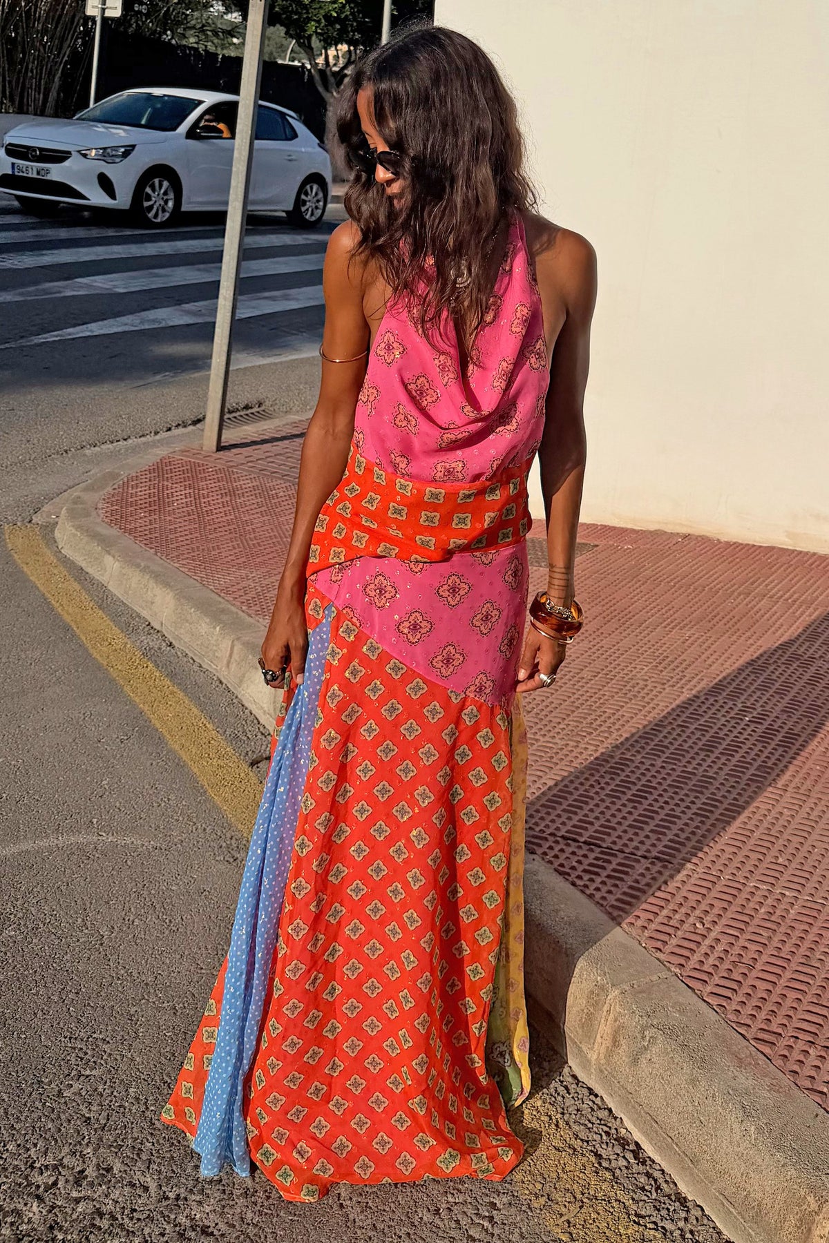 Never Fully Dressed Premium - Pink Mix Tile Maxi Skirt