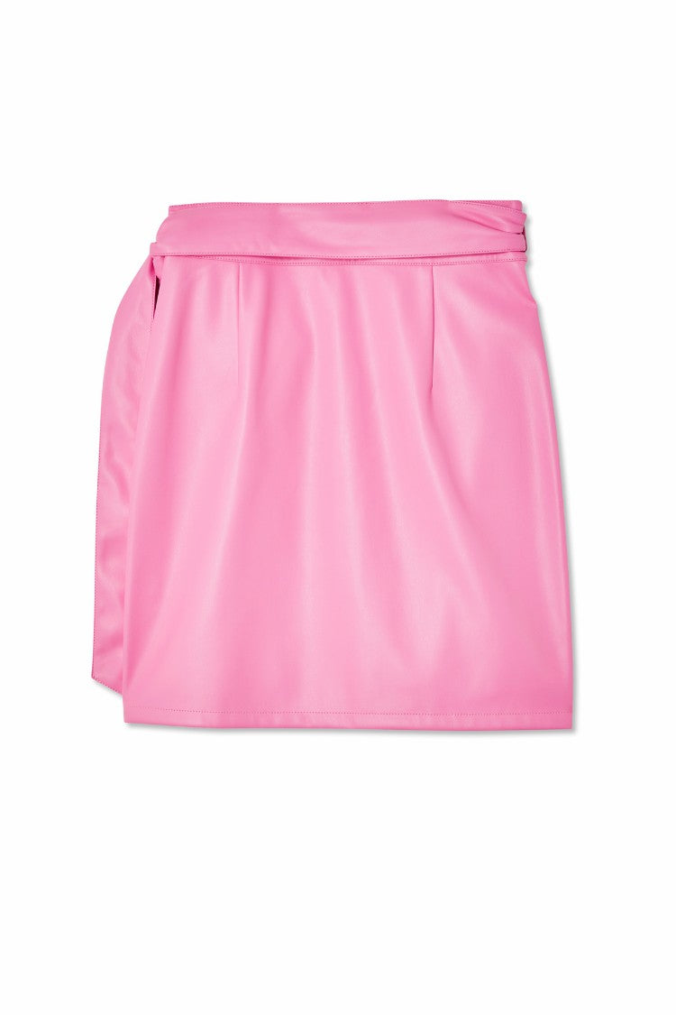 Never Fully Dressed Hot Sale - Pink Vegan Leather Mini Jaspre Skirt