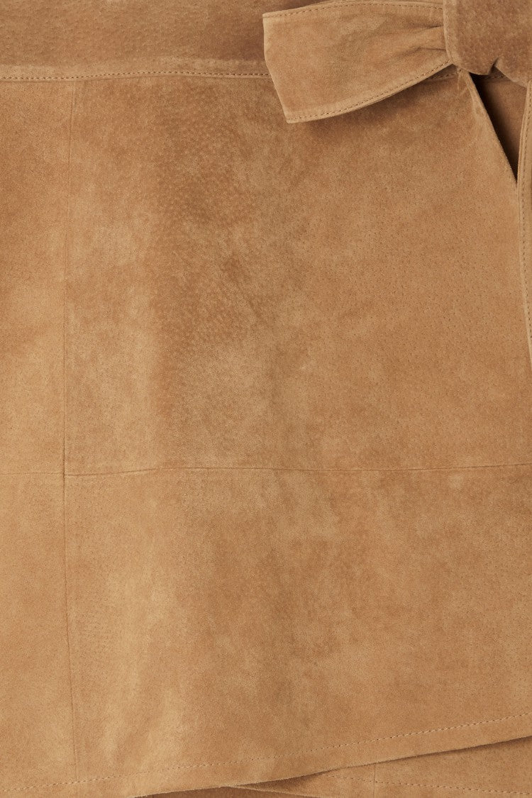 Never Fully Dressed Top Pick - Tan Suede Mini Jaspre Skirt