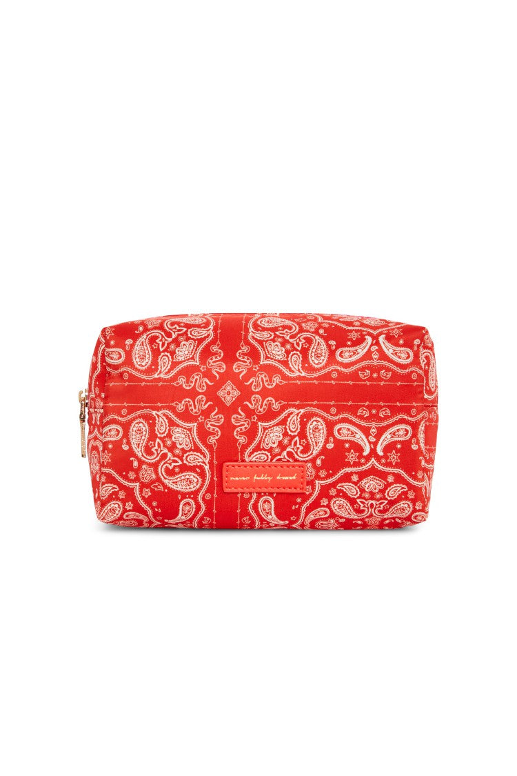Never Fully Dressed Discount - Red Bandana Reversible Make Up Bag