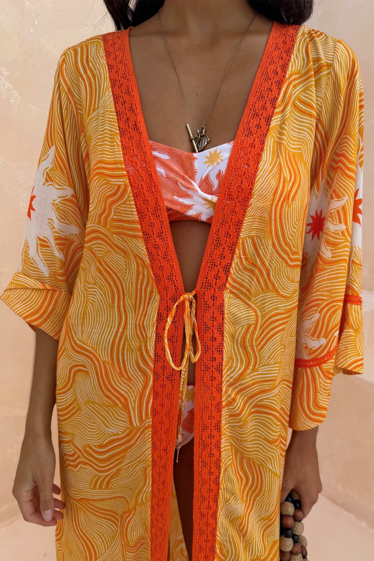 Never Fully Dressed New - Yellow Sun Kimono with Beading