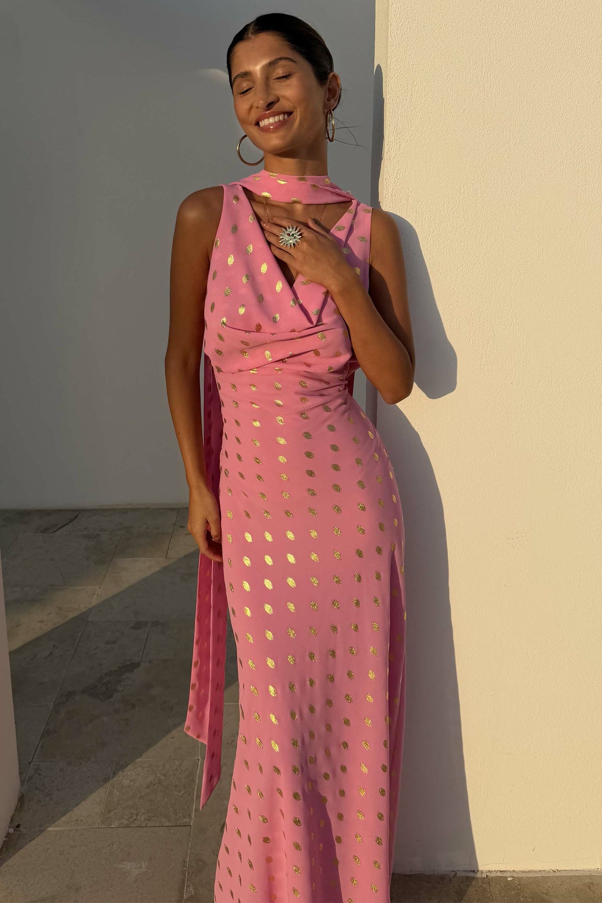 Never Fully Dressed Essential - Pink Sophie Dress with Gold Fleck