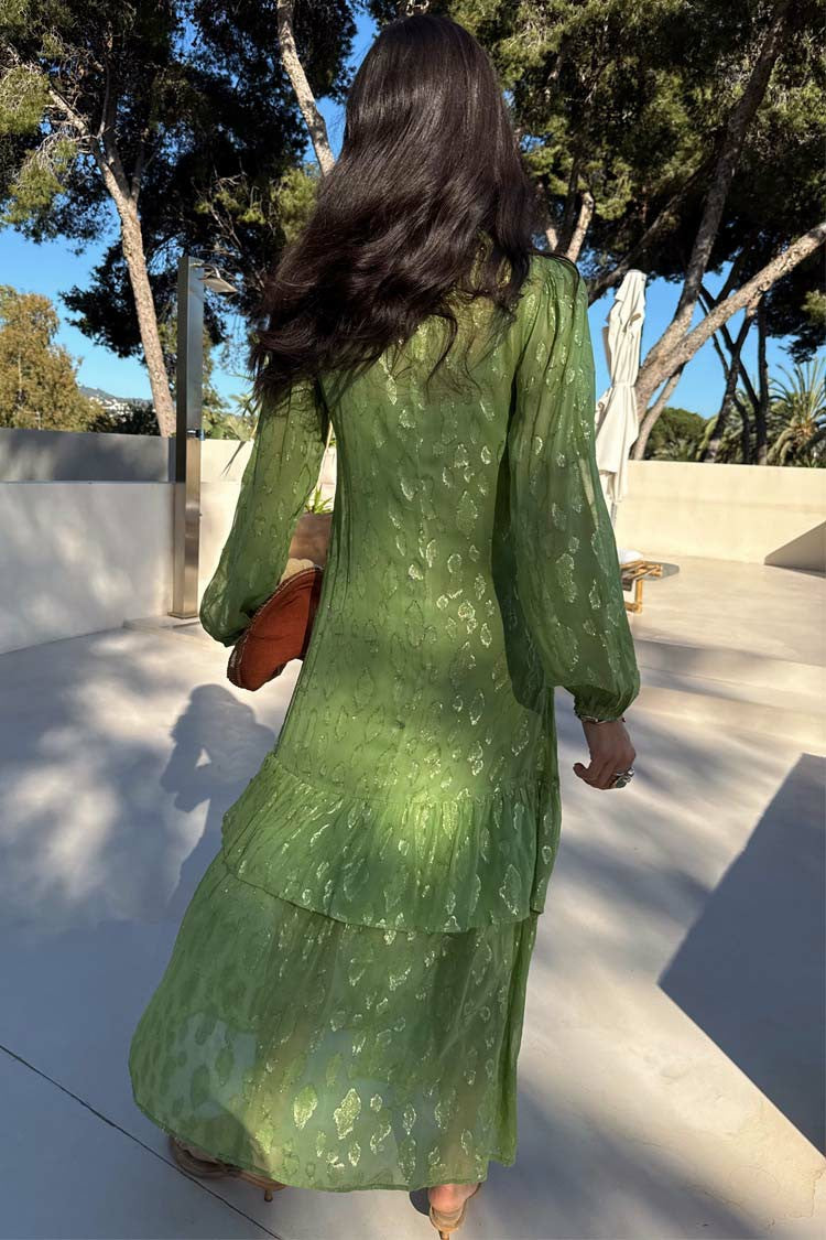 Never Fully Dressed Essential - Green Jacquard Harmony Dress Petite