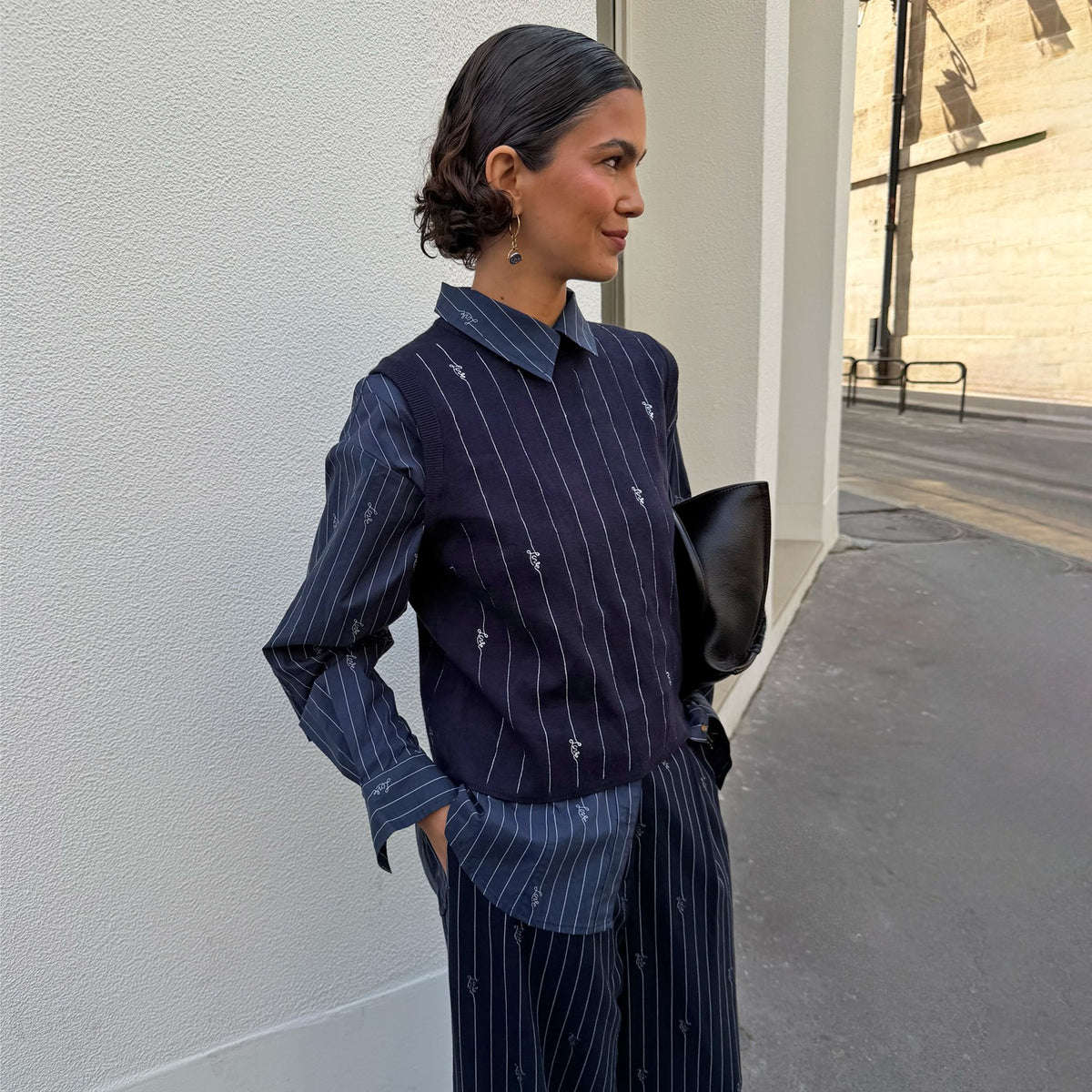 Never Fully Dressed Deals - Navy Pinstripe Tank