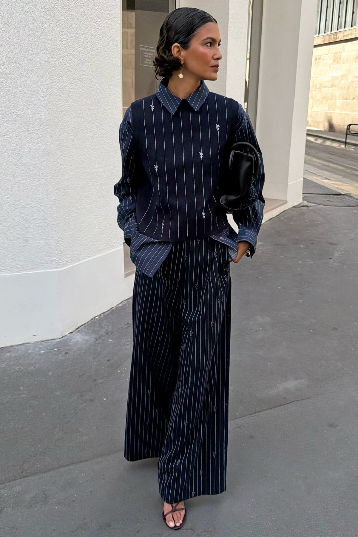 Never Fully Dressed Deals - Navy Pinstripe Tank
