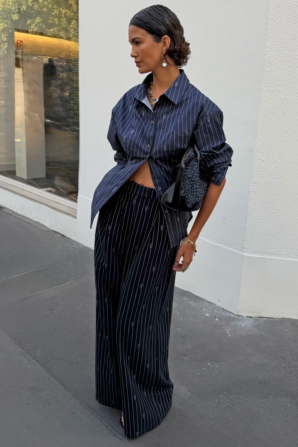 Never Fully Dressed Trusted - Navy Pinstripe Sophie Trousers