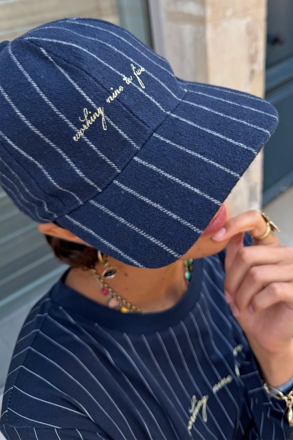Never Fully Dressed Classic - Navy Pinstripe Cap