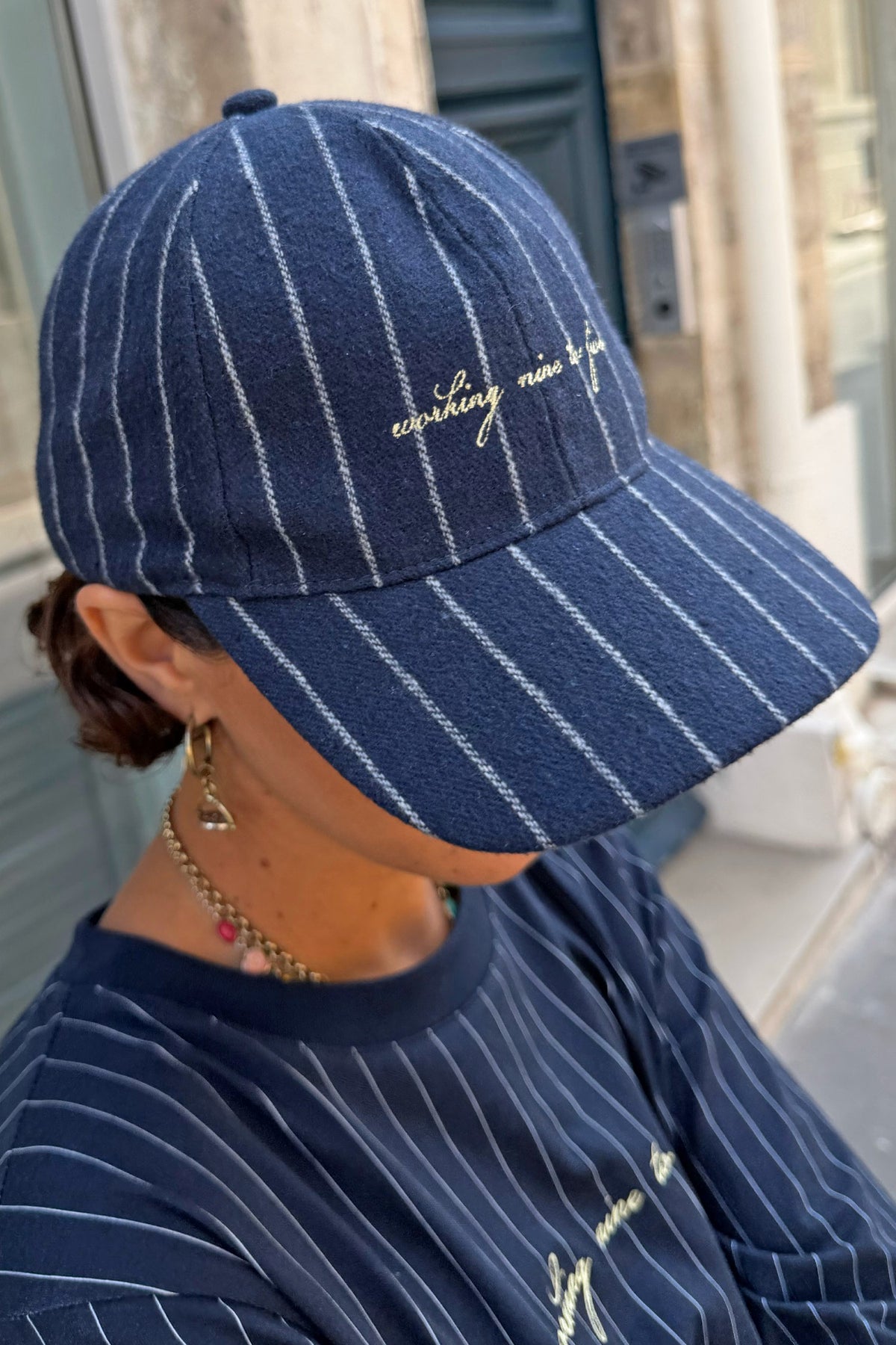 Never Fully Dressed Classic - Navy Pinstripe Cap