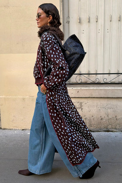 Never Fully Dressed Customer Favorite - Chocolate Deer Long Cardigan