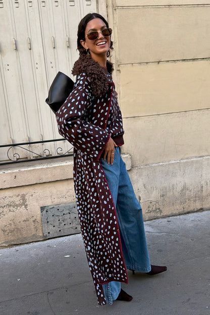 Never Fully Dressed Customer Favorite - Chocolate Deer Long Cardigan