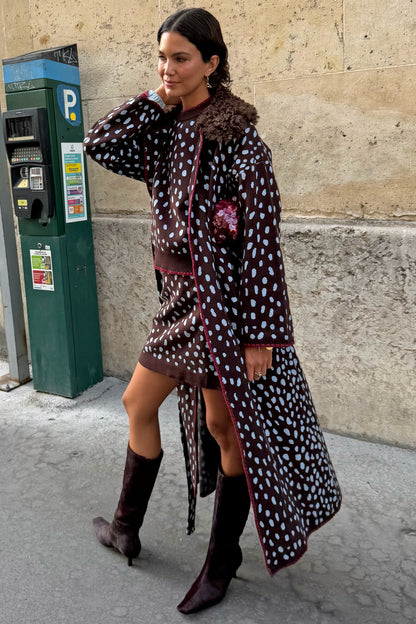 Never Fully Dressed Customer Favorite - Chocolate Deer Long Cardigan