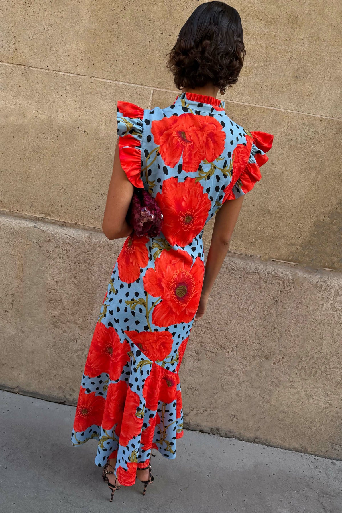 Never Fully Dressed Everyday - Blue Deer Poppy Remi Midi Dress