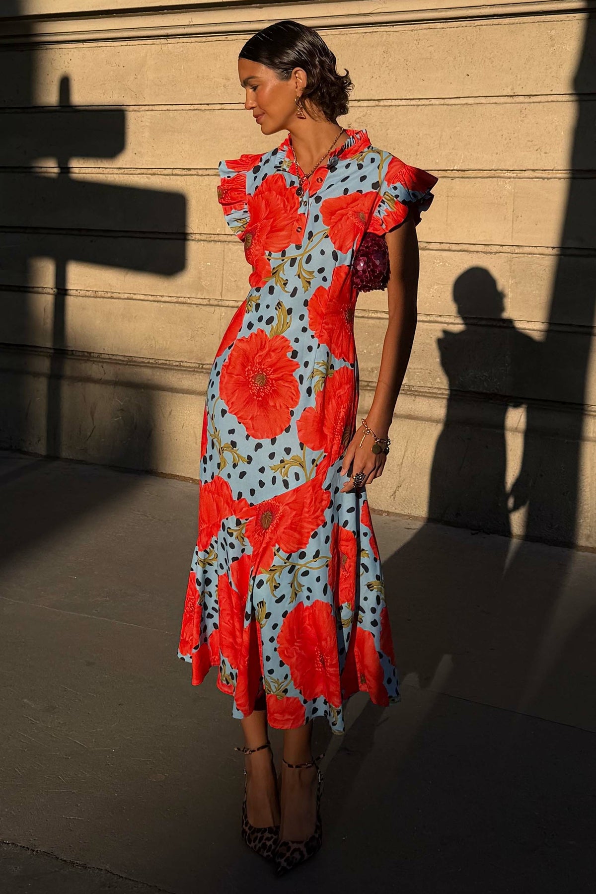 Never Fully Dressed Everyday - Blue Deer Poppy Remi Midi Dress