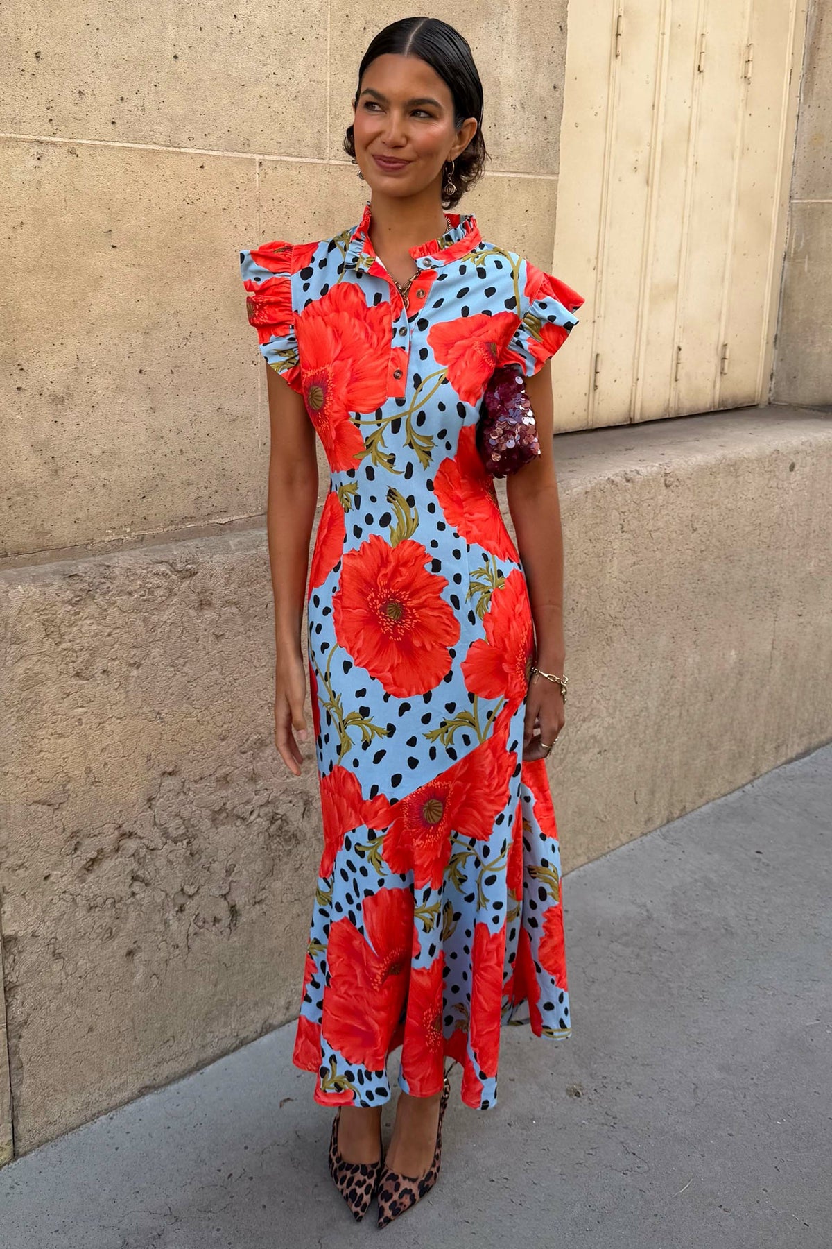 Never Fully Dressed Everyday - Blue Deer Poppy Remi Midi Dress