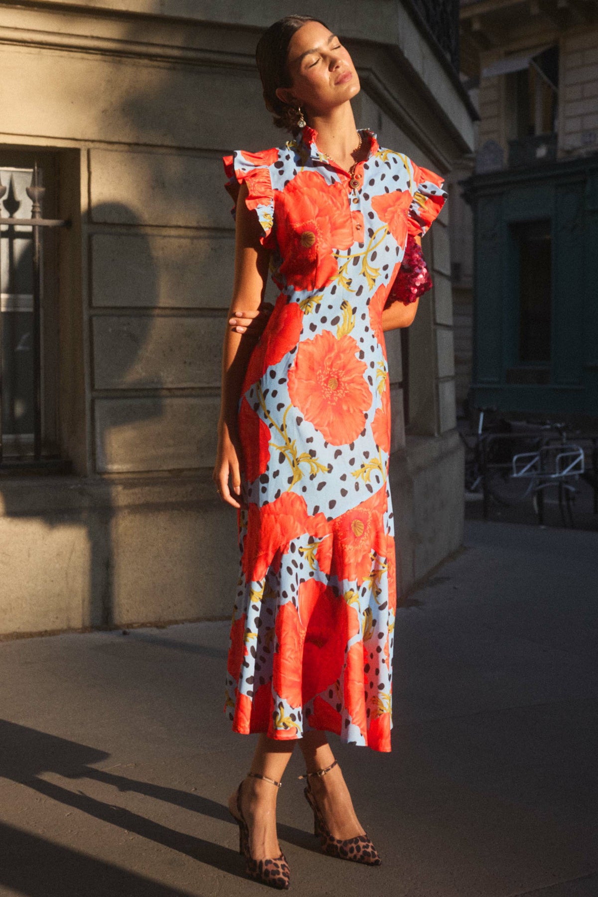 Never Fully Dressed Everyday - Blue Deer Poppy Remi Midi Dress