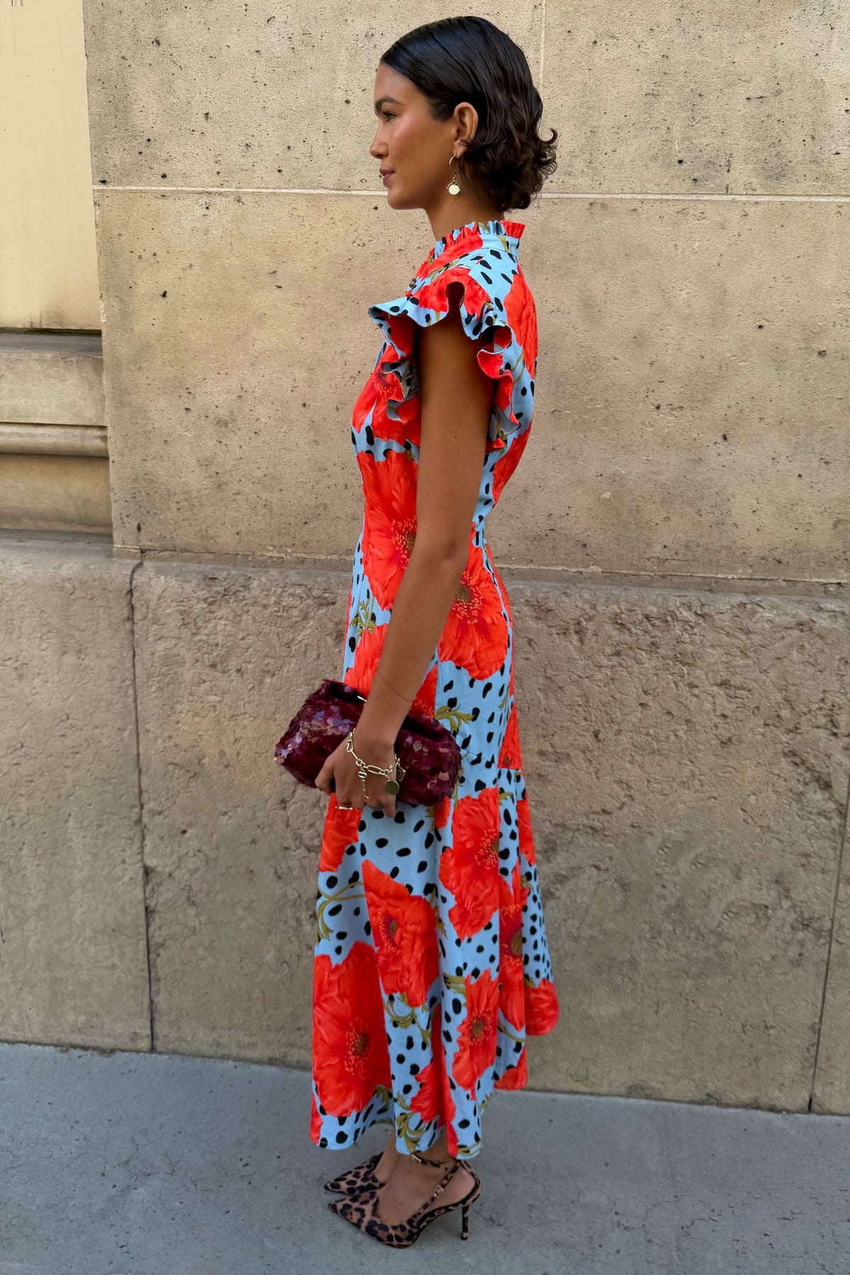 Never Fully Dressed Everyday - Blue Deer Poppy Remi Midi Dress
