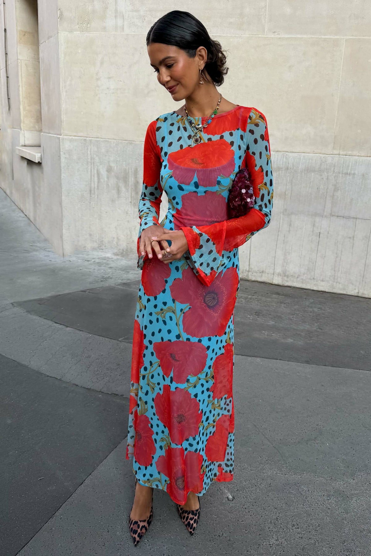 Never Fully Dressed Value - Blue Deer Poppy Aria Mesh Dress