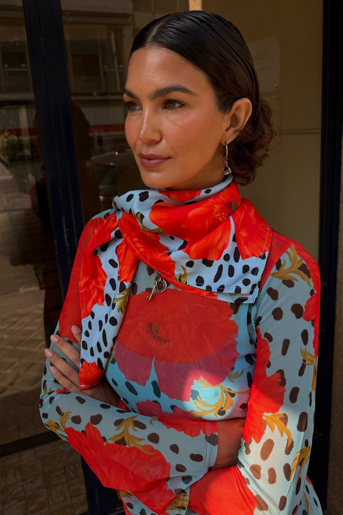 Never Fully Dressed Trending - Blue Deer Poppy Multi-Wear Bandana