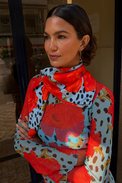 Never Fully Dressed Trending - Blue Deer Poppy Multi-Wear Bandana