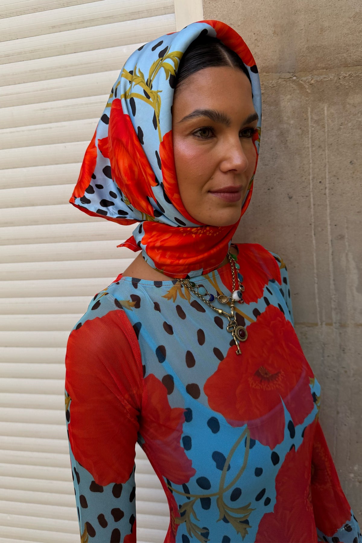 Never Fully Dressed Trending - Blue Deer Poppy Multi-Wear Bandana