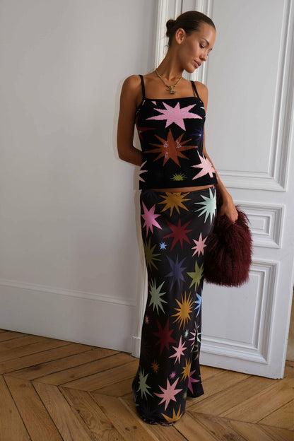 Never Fully Dressed Customer Favorite - Black Star Dorris Maxi Skirt
