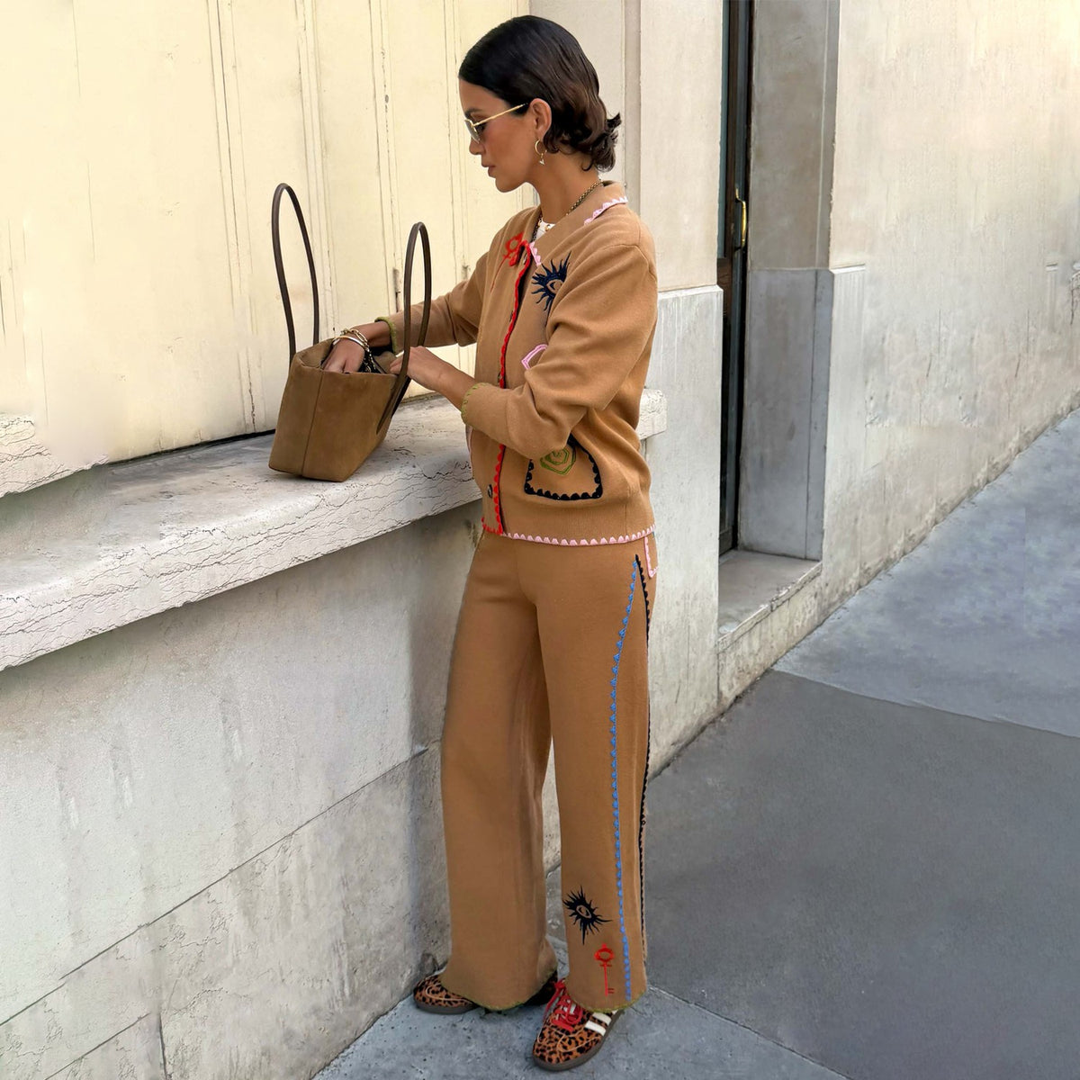 Never Fully Dressed Everyday - Tan Knit Barrel Joggers