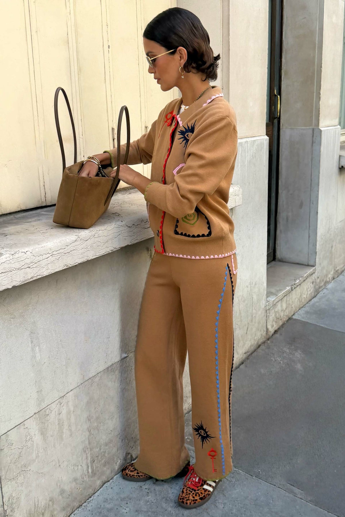 Never Fully Dressed Everyday - Tan Knit Barrel Joggers