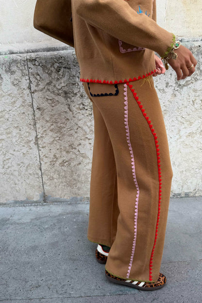 Never Fully Dressed Everyday - Tan Knit Barrel Joggers