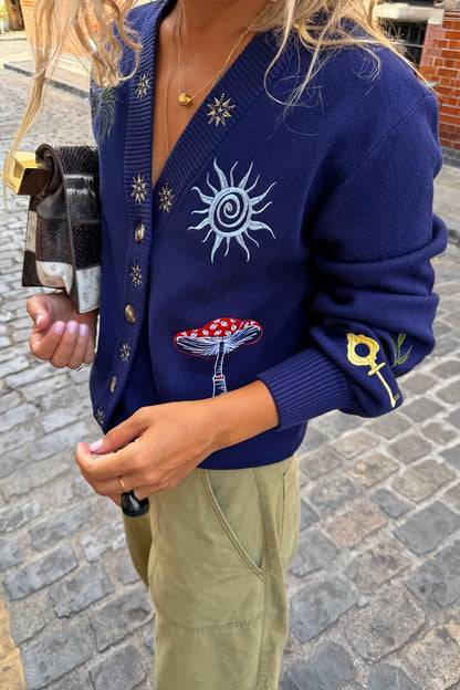 Never Fully Dressed Great Value - Navy Icons Cardigan