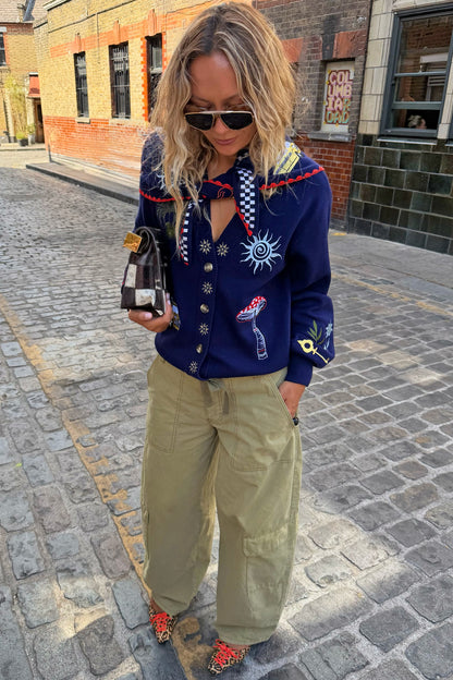 Never Fully Dressed Great Value - Navy Icons Cardigan