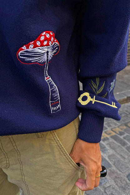 Never Fully Dressed Great Value - Navy Icons Cardigan