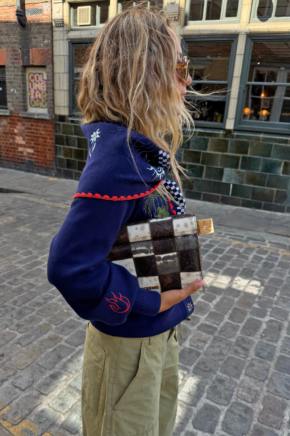 Never Fully Dressed Essential - Navy Icons Knit Scarf