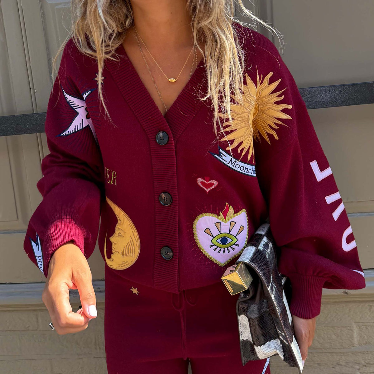 Never Fully Dressed Hot Sale - Burgundy Mystical Knit Cardigan