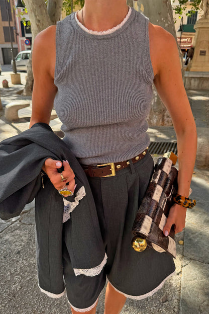 Never Fully Dressed Sale - Grey Knit Vest - Transeasonal Layering