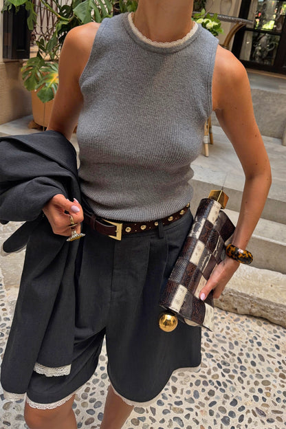 Never Fully Dressed Sale - Grey Knit Vest - Transeasonal Layering