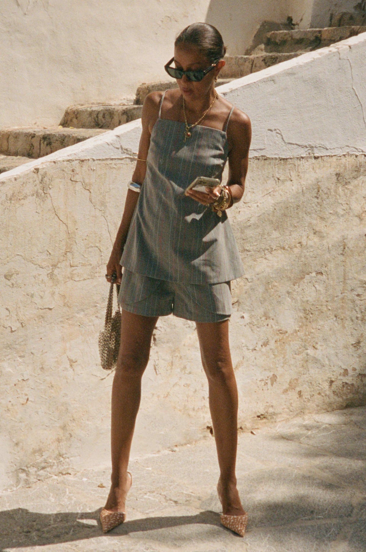 Never Fully Dressed Deals - Grey Love Pinstripe Skort