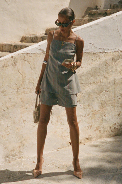 Never Fully Dressed Deals - Grey Love Pinstripe Skort