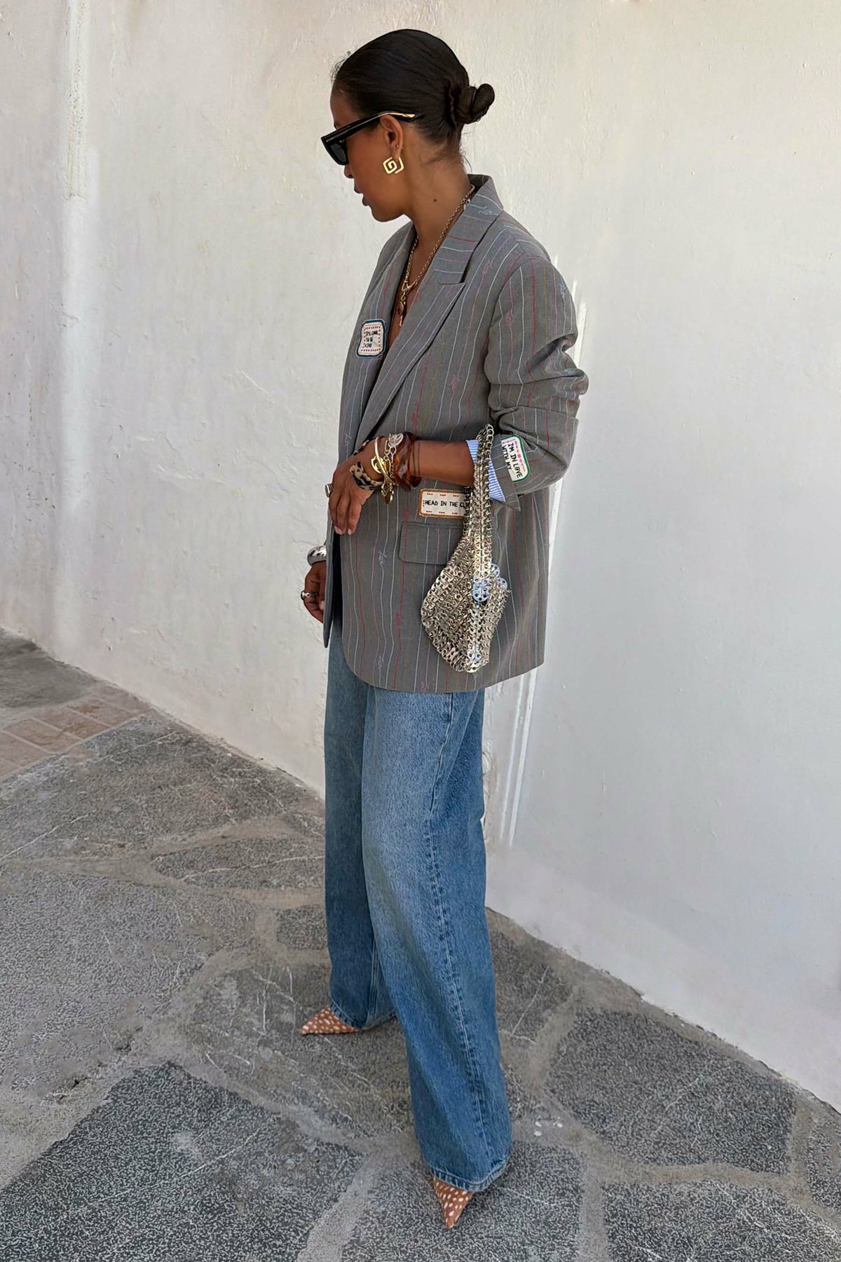 Never Fully Dressed Best Price - Grey Love Pinstripe Blazer