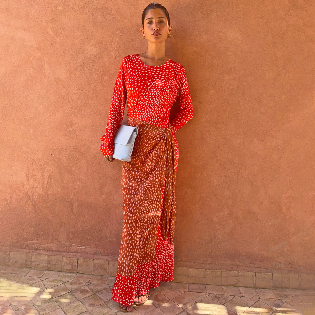 Never Fully Dressed Popular - Spliced Deer Wrap Maxi Dress