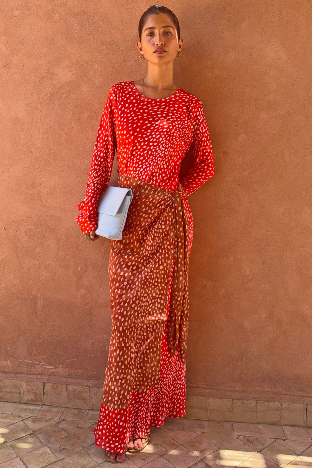 Never Fully Dressed Popular - Spliced Deer Wrap Maxi Dress