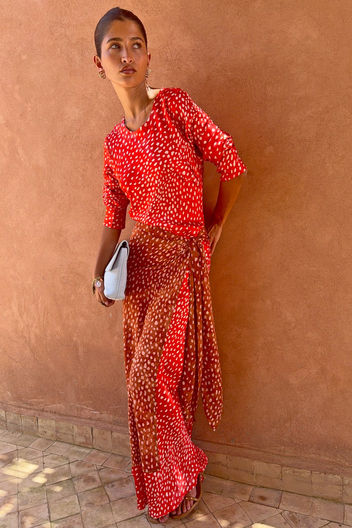 Never Fully Dressed Popular - Spliced Deer Wrap Maxi Dress
