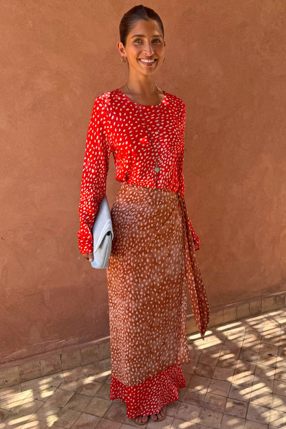 Never Fully Dressed Popular - Spliced Deer Wrap Maxi Dress