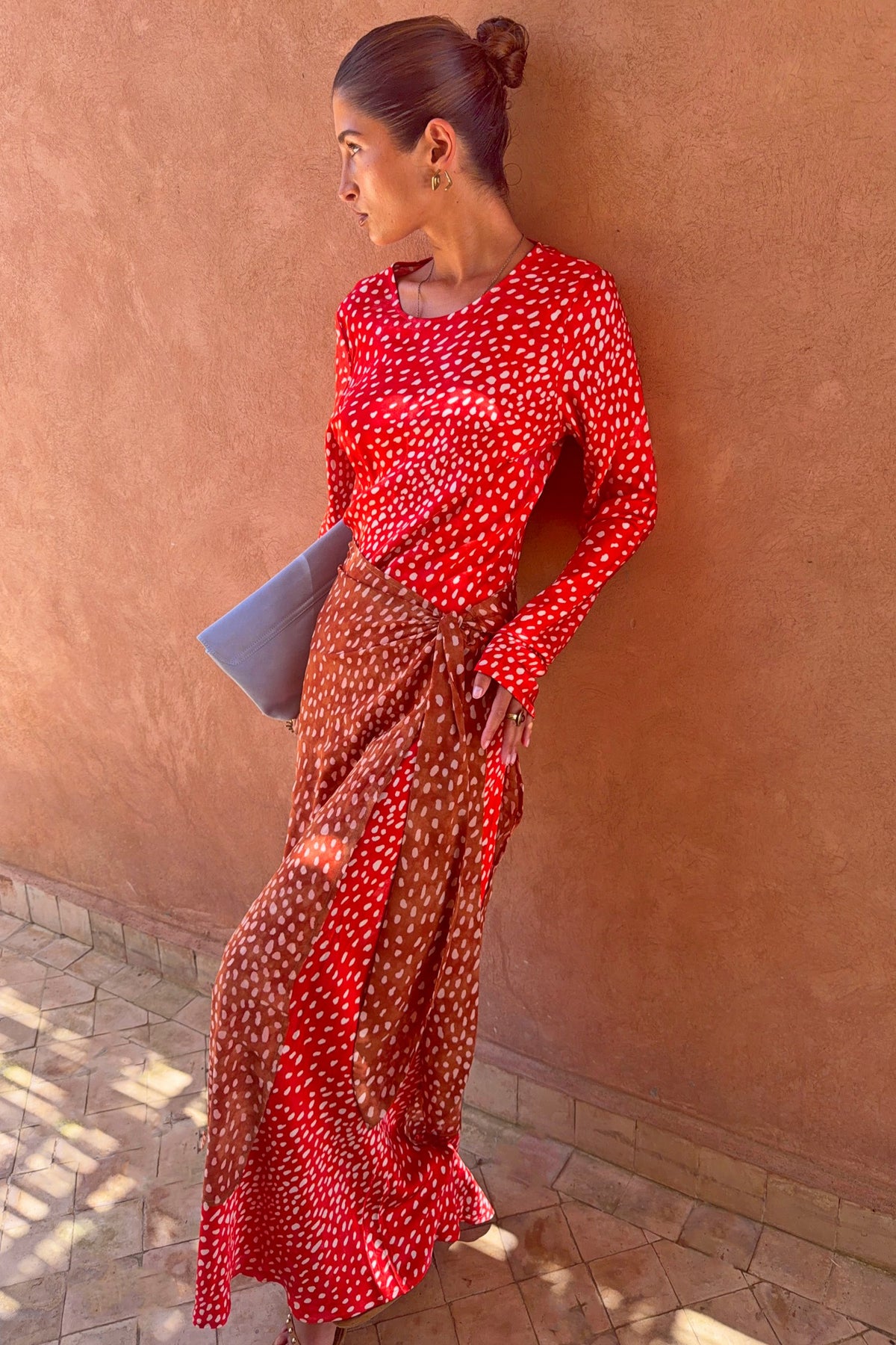 Never Fully Dressed Popular - Spliced Deer Wrap Maxi Dress