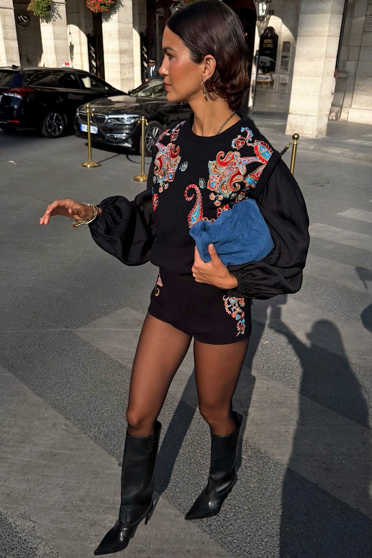 Never Fully Dressed Great Value - Black Paisley Hot Pants